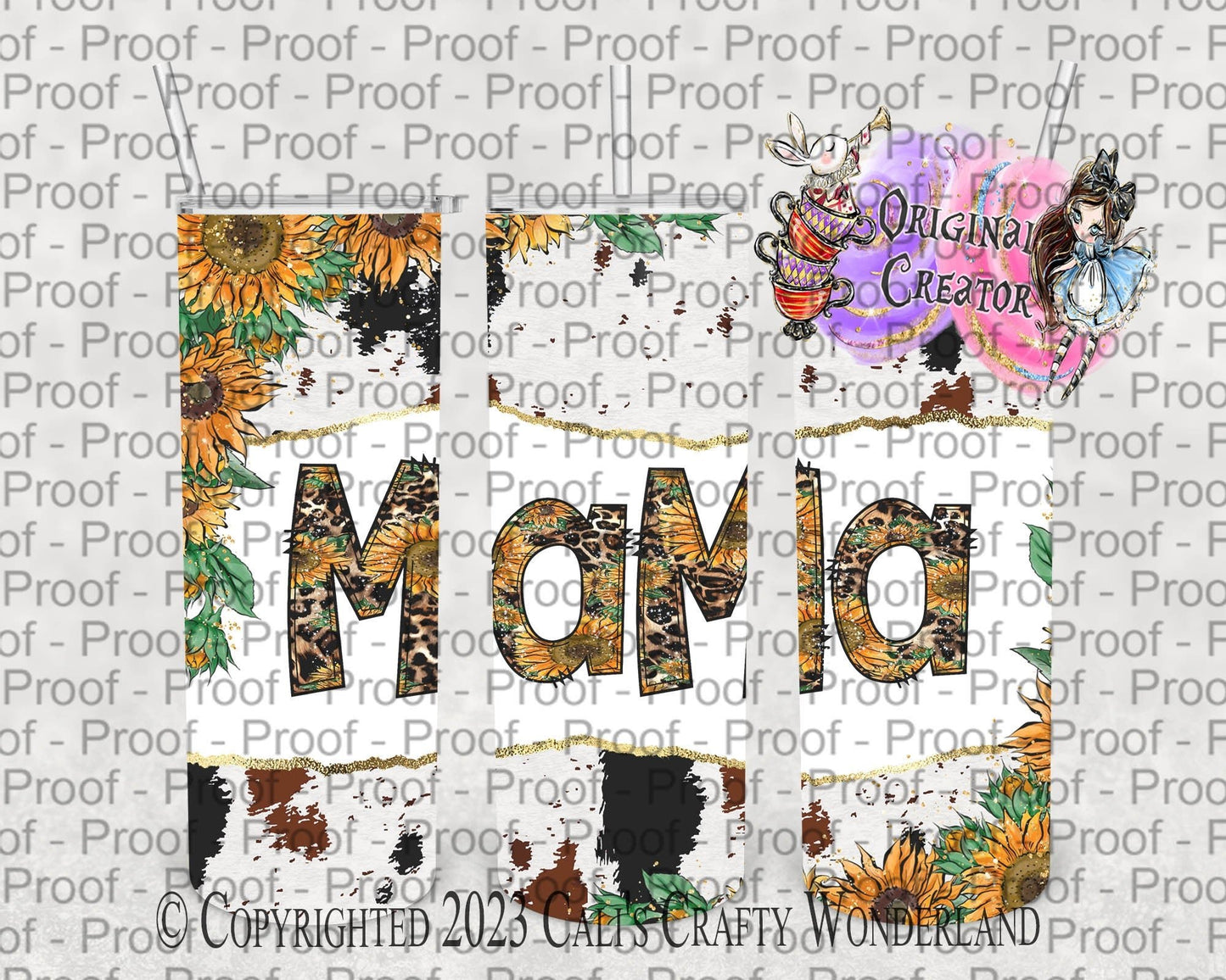 Cowhide Mama Tumbler: Sunflower Western Cup (20 oz) - Hershey's Creations