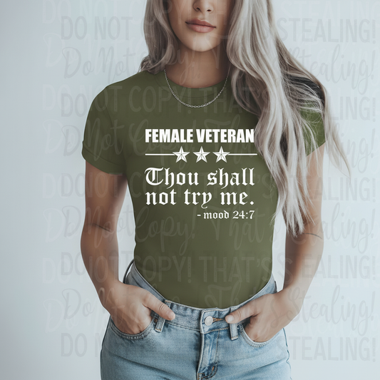Female Veteran Shirt - Military Green