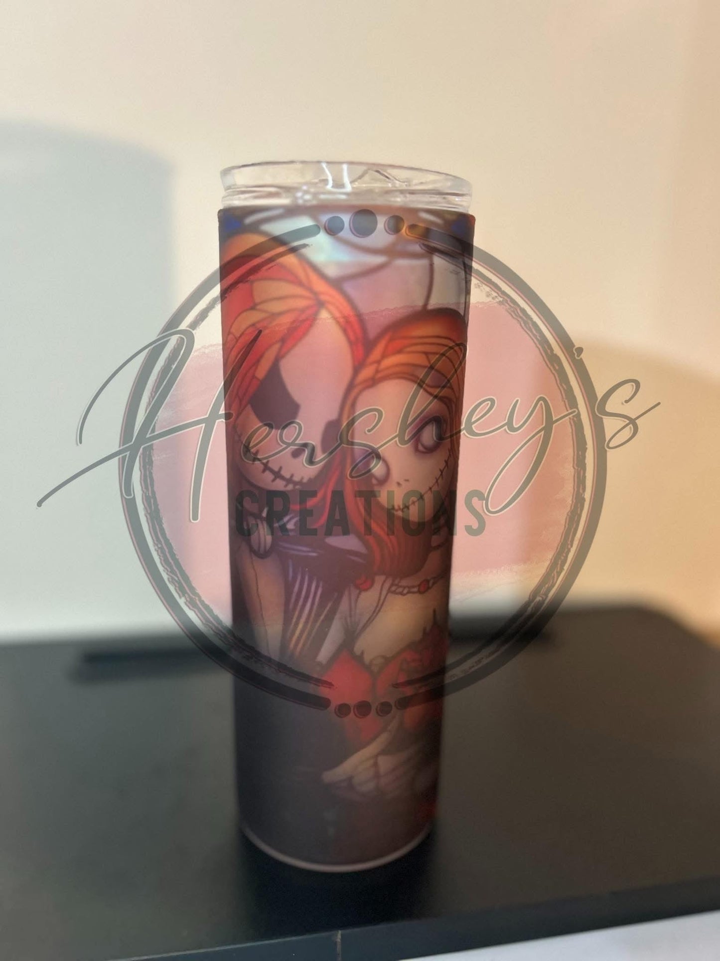 Stain Glassed Jack and Sally - Hershey's Creations