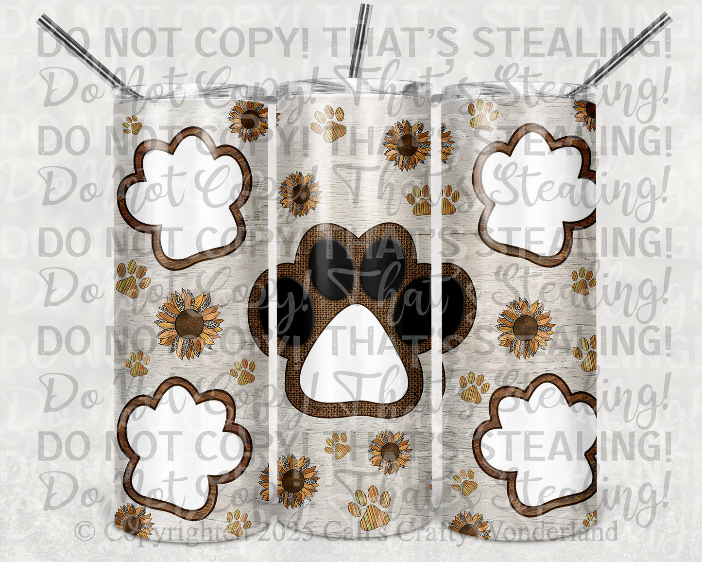 Paw print photo tumbler