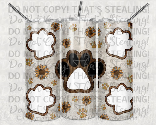 Paw print photo tumbler