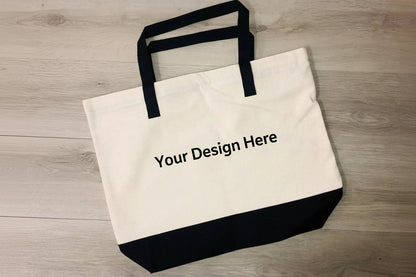 Canvas Tote Bag with Colored Trim - Hershey's Creations