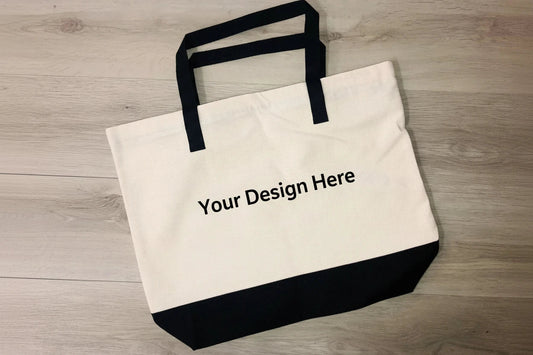 Canvas Tote Bag with Colored Trim - Hershey's Creations