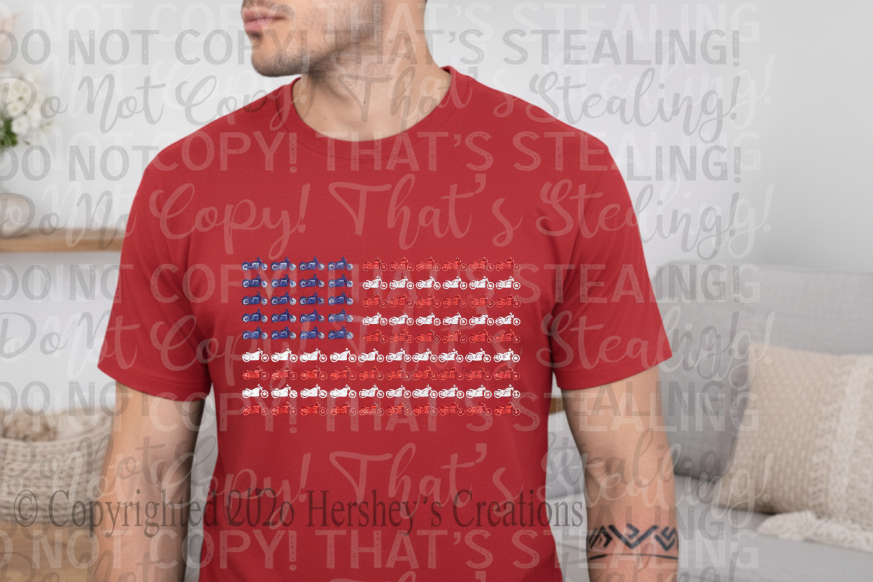 Classic Motorcycle Flag - Red Shirt
