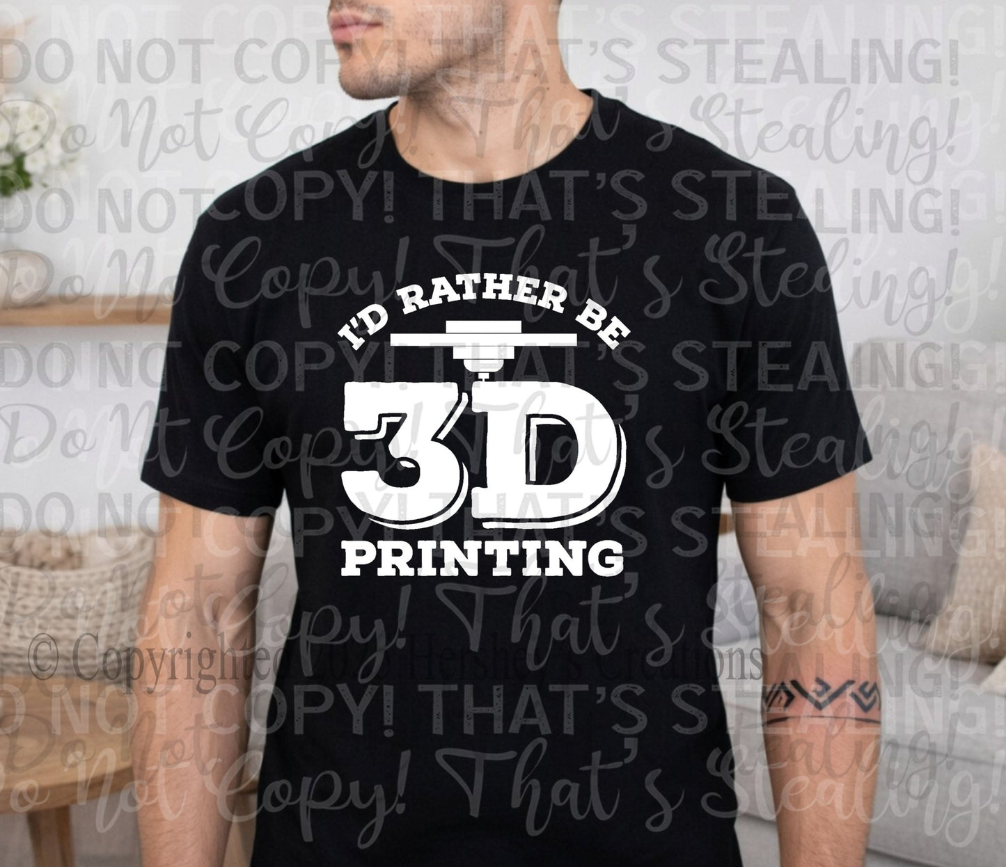 I'd Rather Be 3D Printing Tee - Hershey's Creations