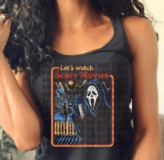 Let's Watch a Scary Movie Graphic Tee - Hershey's Creations