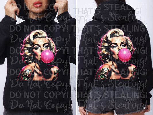 Marilyn Monroe Bubble Gum Pop Art Pullover Hoodie - Hershey's Creations