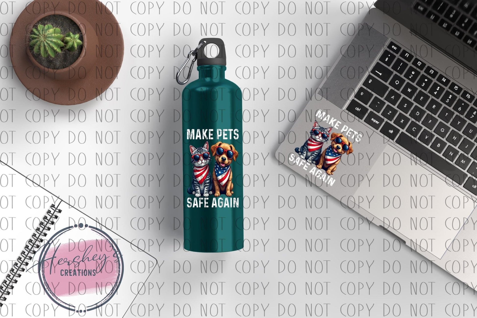 Patriotic Cat & Dog Sticker: Funny Pet Safety USA Decal - Hershey's Creations