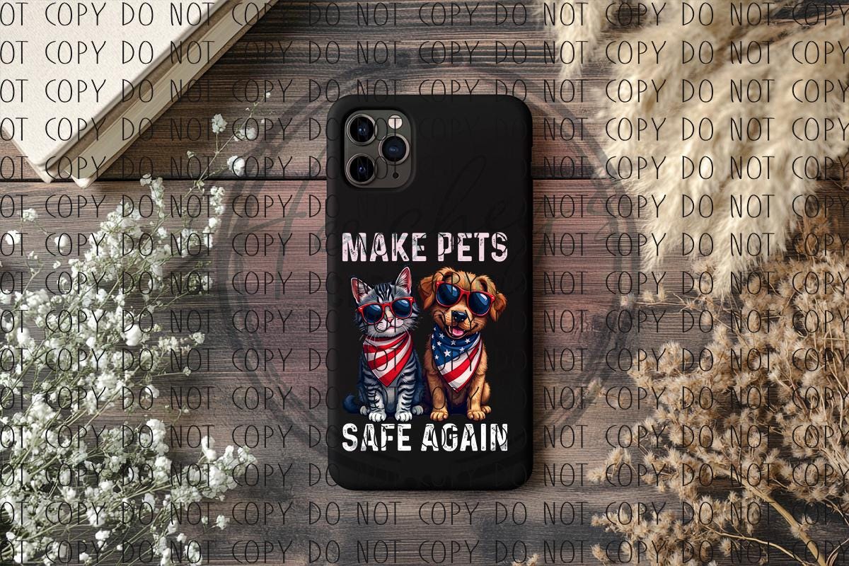 Patriotic Cat & Dog Sticker: Funny Pet Safety USA Decal - Hershey's Creations