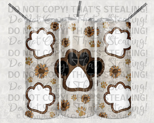 Paw print photo tumbler - Hershey's Creations
