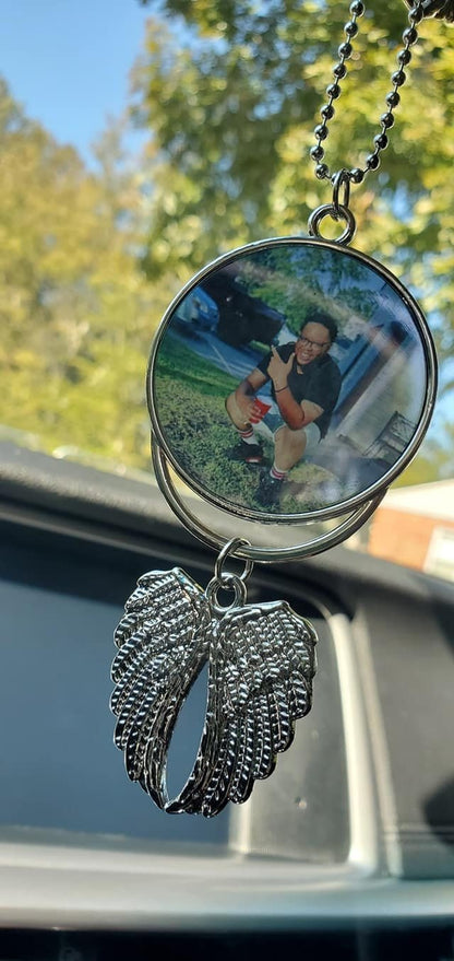 Personalized Angel Wing Car Charm - Hershey's Creations