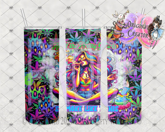 Retro Rainbow Stoner Tumbler: 20oz Skinny Cold Smoke Tumbler - Hershey's Creations