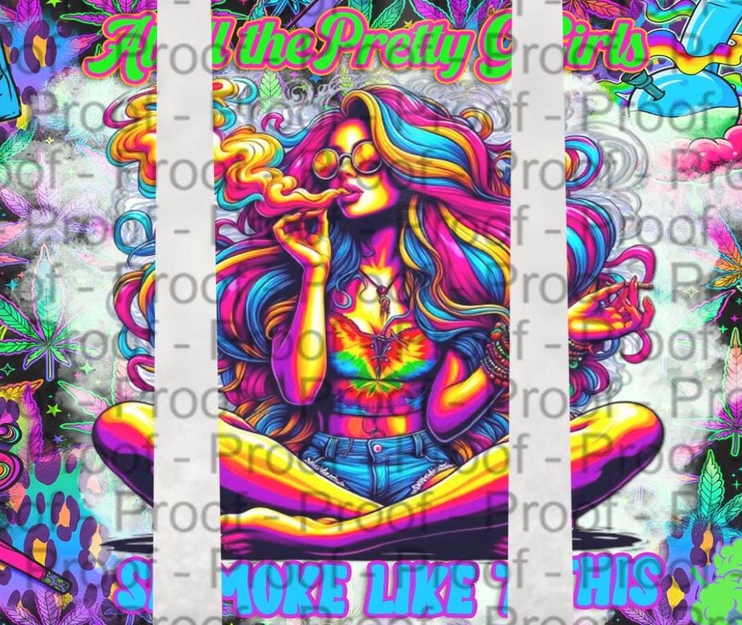 Retro Rainbow Stoner Tumbler: 20oz Skinny Cold Smoke Tumbler - Hershey's Creations