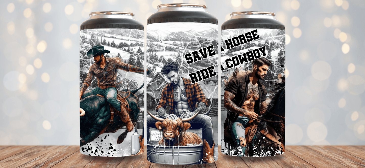 Save a Horse Ride a Cowboy 4 in 1 Can Cooler - Hershey's Creations