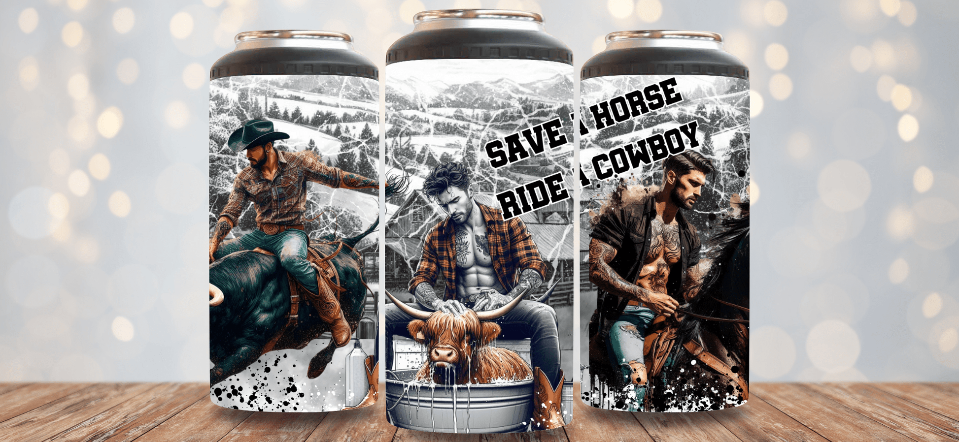 Save a Horse Ride a Cowboy 4 in 1 Can Cooler - Hershey's Creations