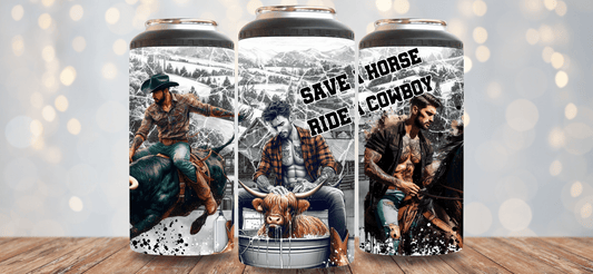 Save a Horse Ride a Cowboy 4 in 1 Can Cooler - Hershey's Creations
