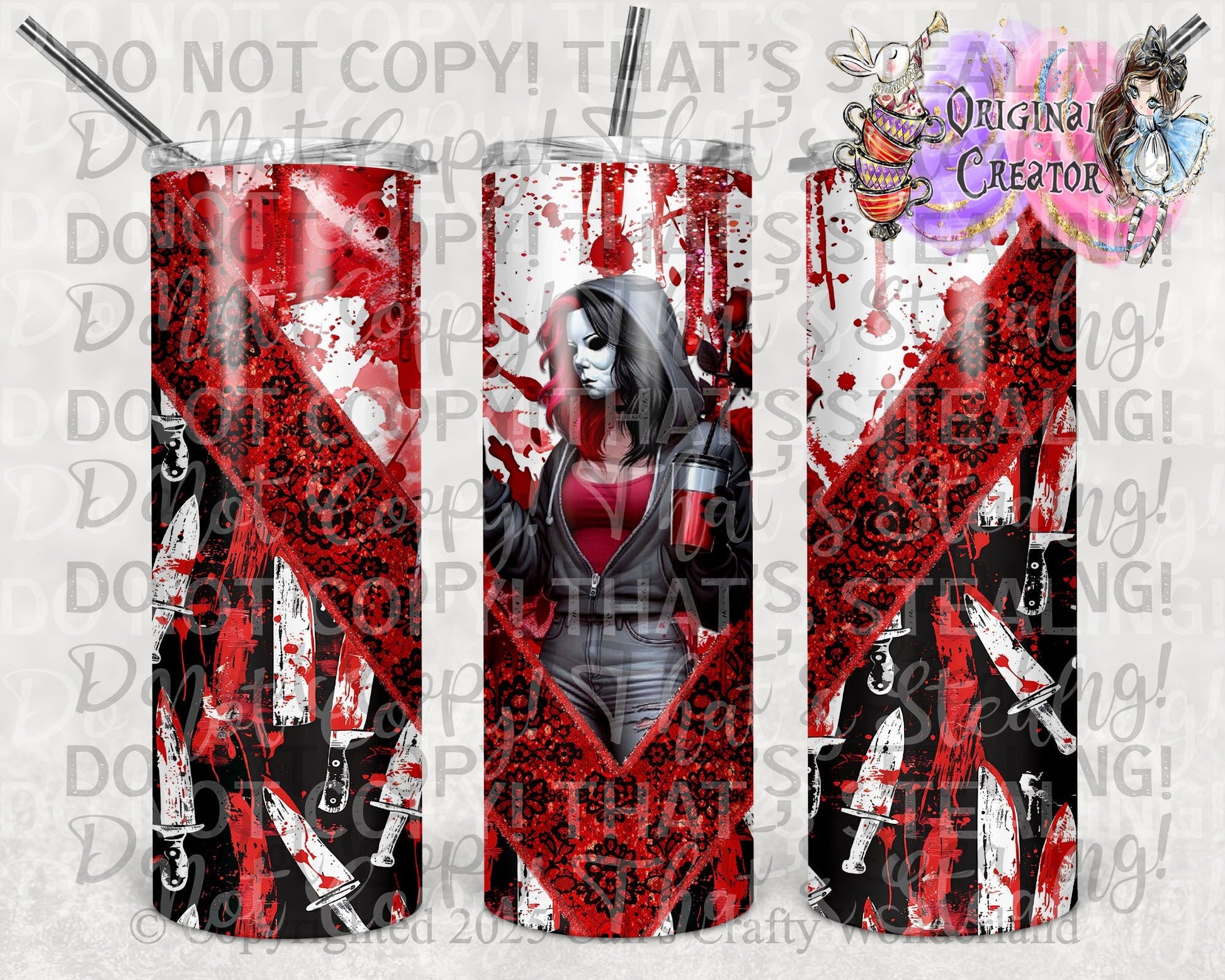 Slay and Caffeine - Horror Icon Inspired Tumbler - Hershey's Creations