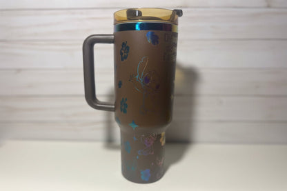 Stitch Engraved Chocolate Stanley 40oz Quencher - Rainbow Plated - Hershey's Creations