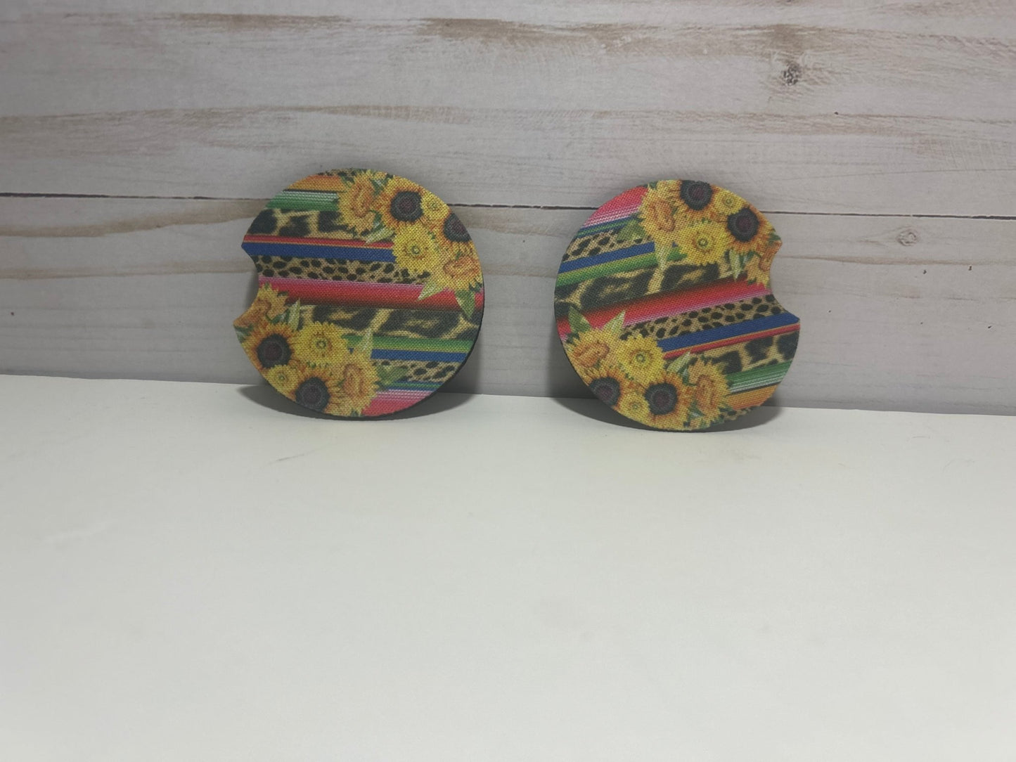 Sunflower leopard Car Coaster - Hershey's Creations