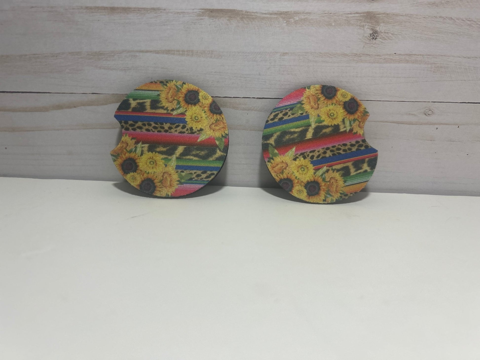 Sunflower leopard Car Coaster - Hershey's Creations