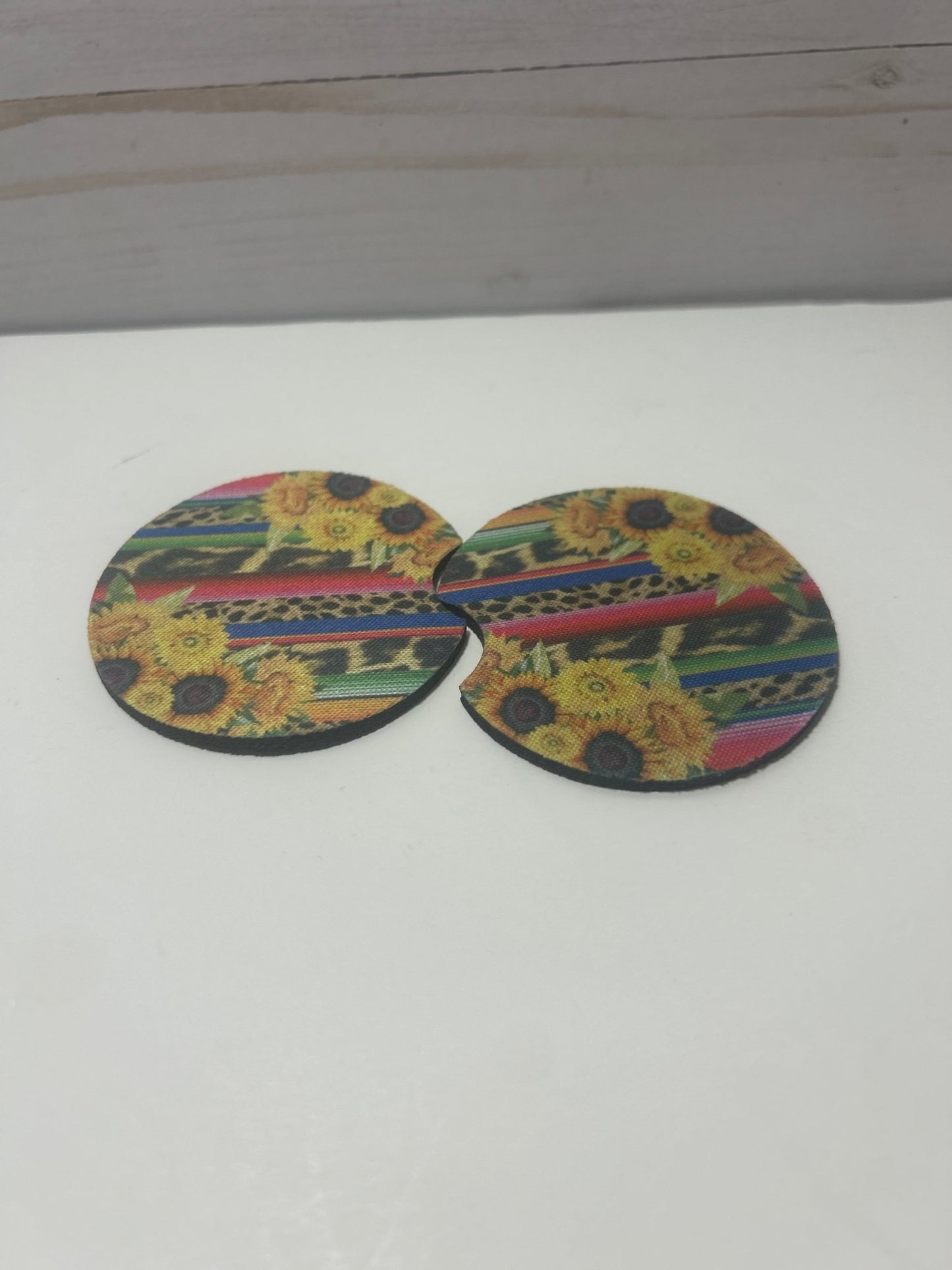 Sunflower leopard Car Coaster - Hershey's Creations
