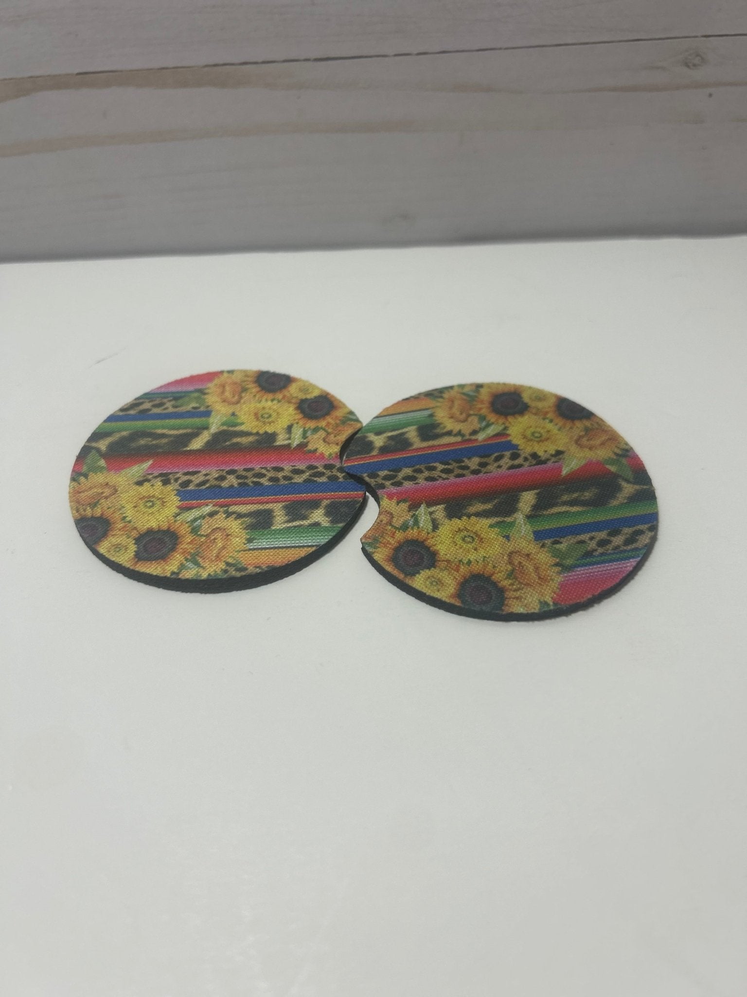 Sunflower leopard Car Coaster - Hershey's Creations
