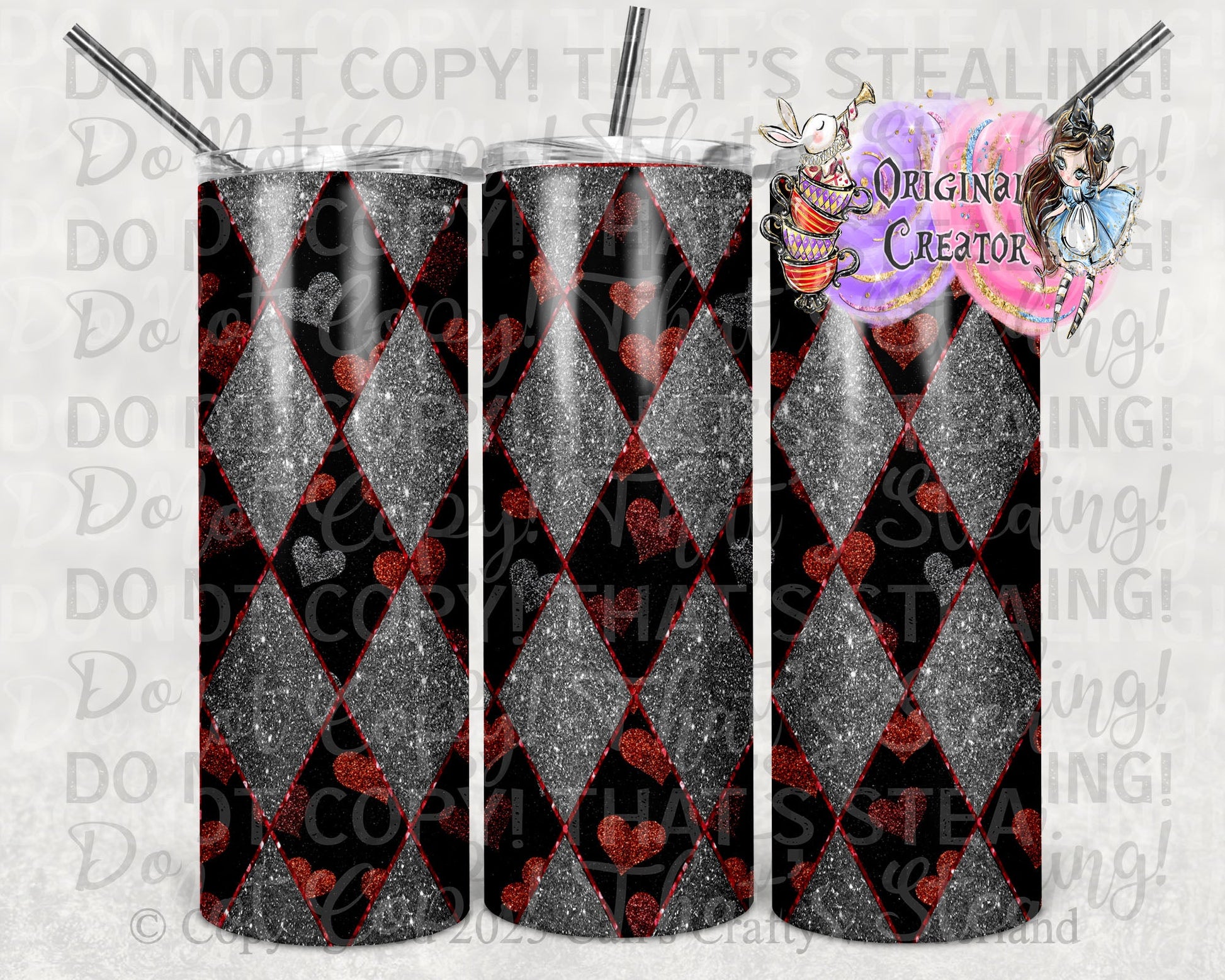 Valentine's Day Glitter Diamond Heart Tumbler - 20oz - Hershey's Creations