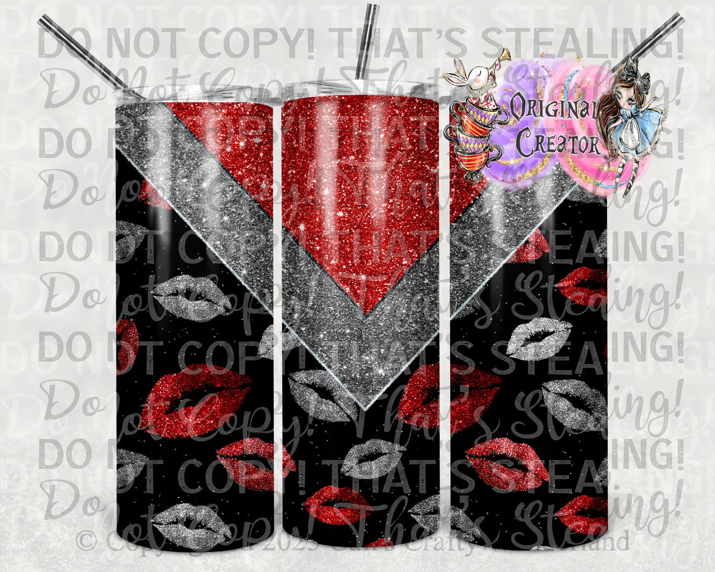 Valentine's Day Glitter Lips & Heart Tumbler - 20oz - Hershey's Creations