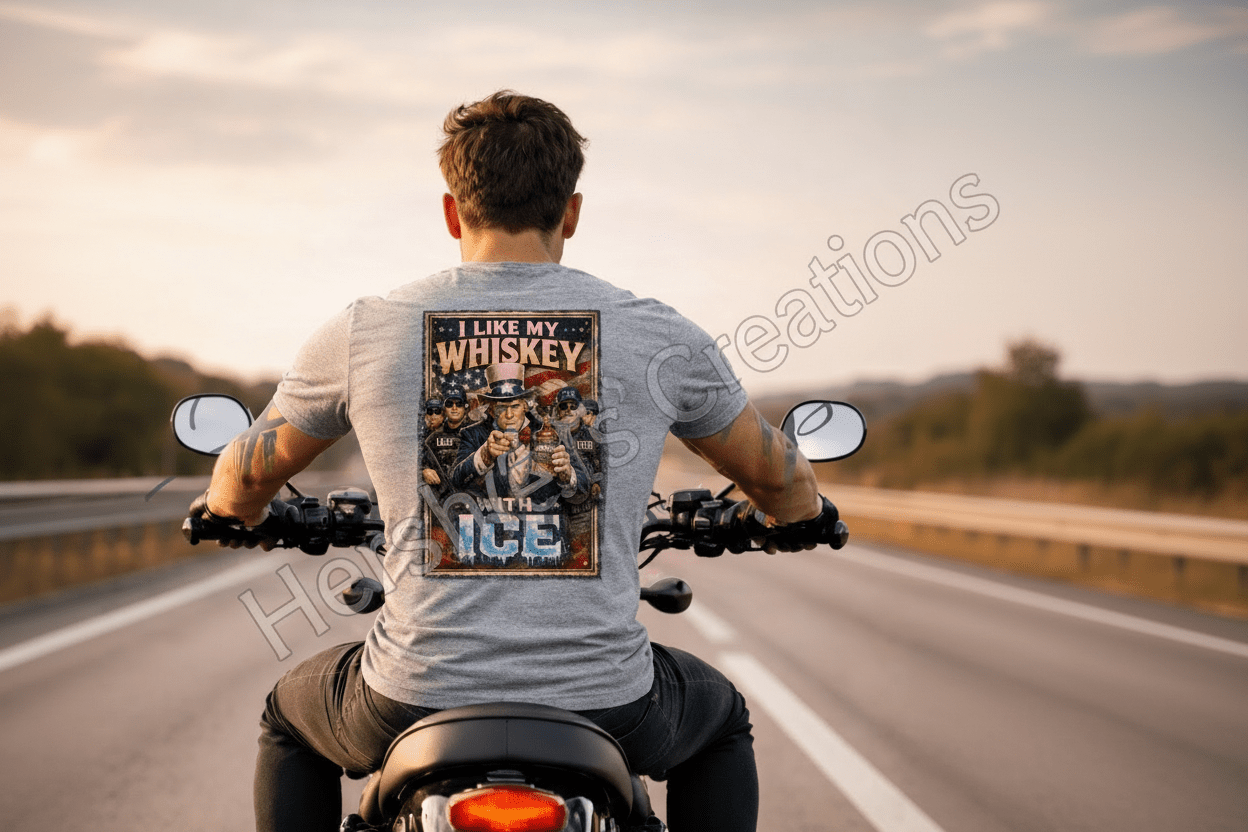 Whiskey With ICE - Patriotic American Graphic Tee - Hershey's Creations