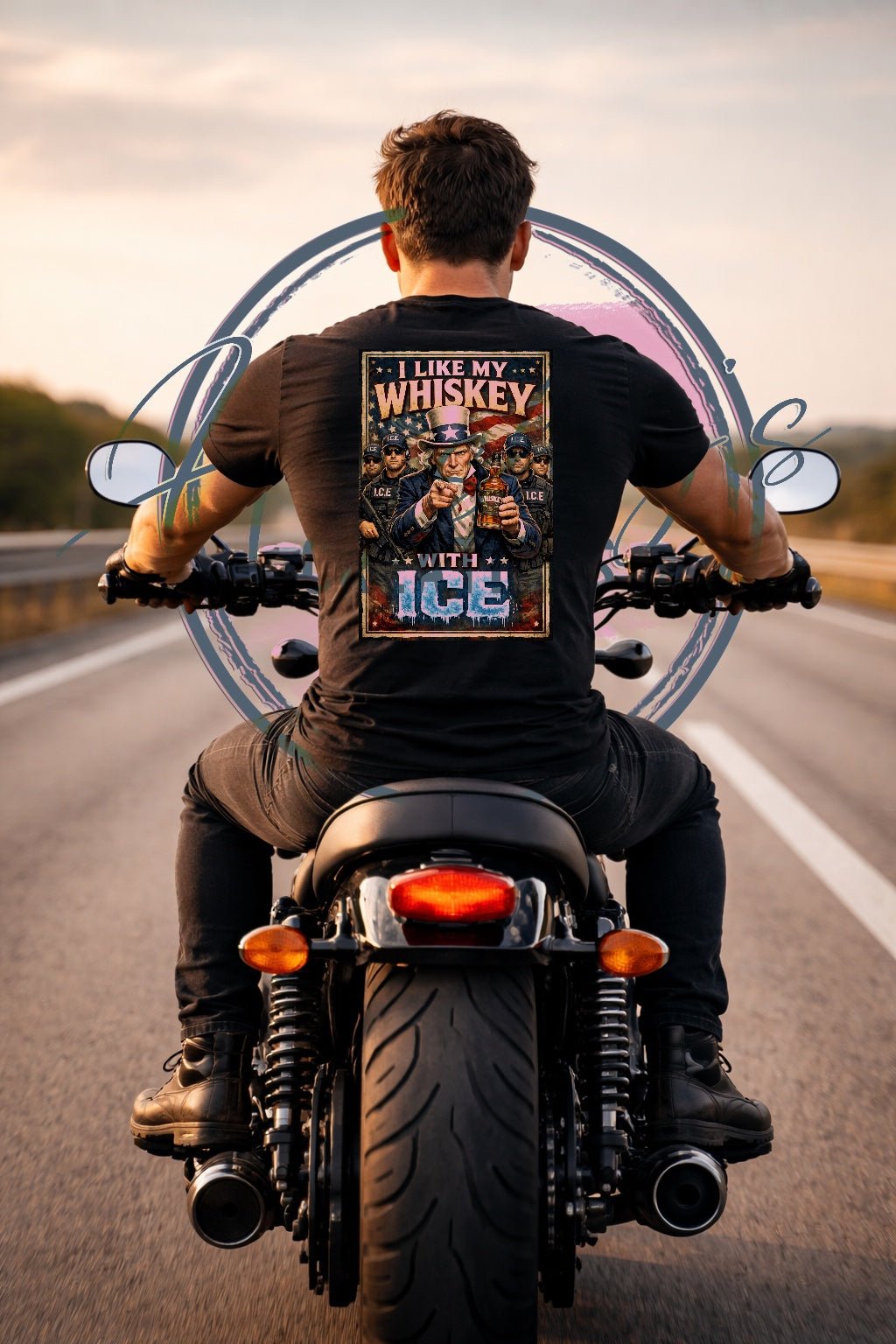 Whiskey With ICE - Patriotic American Graphic Tee - Hershey's Creations